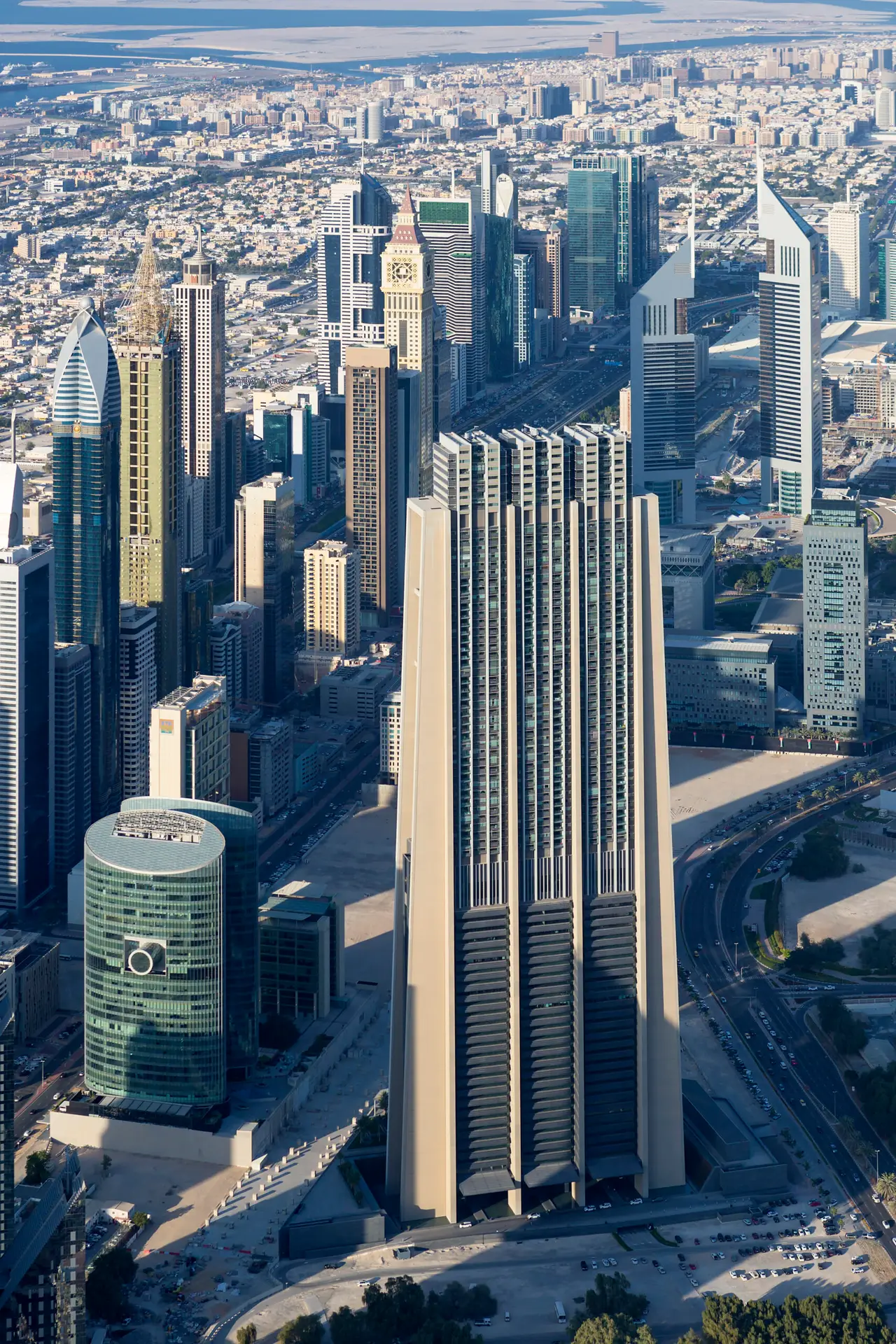 Vertical view of Dubai city